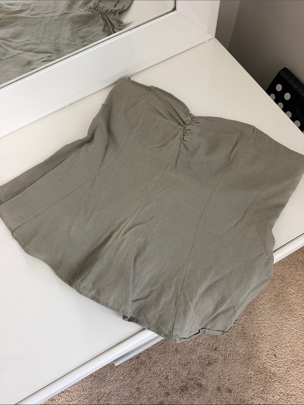 Zara Olive Strapless Top